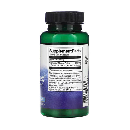 Graminex Flower Pollen Extract, 500 mg, Swanson, 60 capsule SWU332
