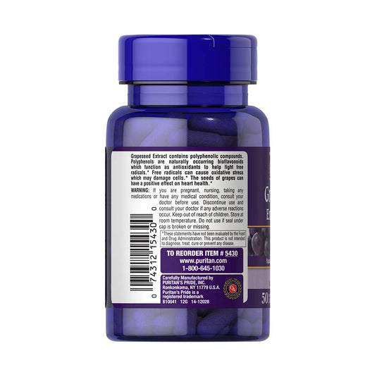 Grapeseed Extract (Samburi Struguri), 100 mg, Puritan's Pride, 50 capsule