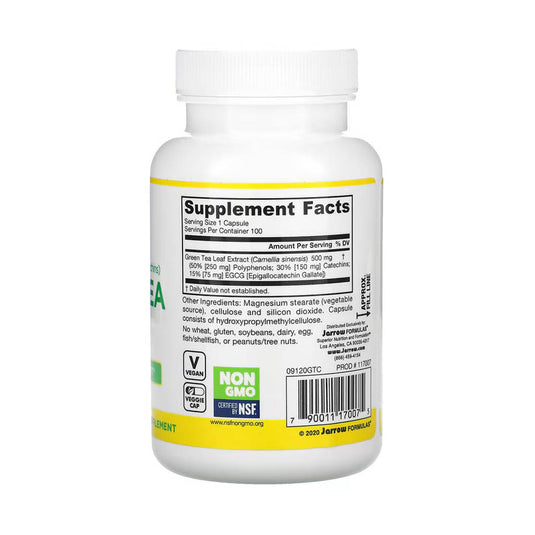 Green Tea Extract (Ceai Verde), 500 mg, Jarrow Formulas, 100 capsule