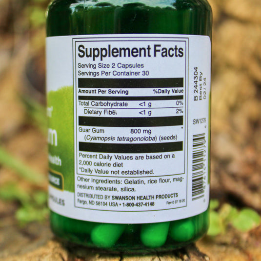Guar Gum (Gumă de Guar), 400 mg, Swanson, 60 capsule SW1279