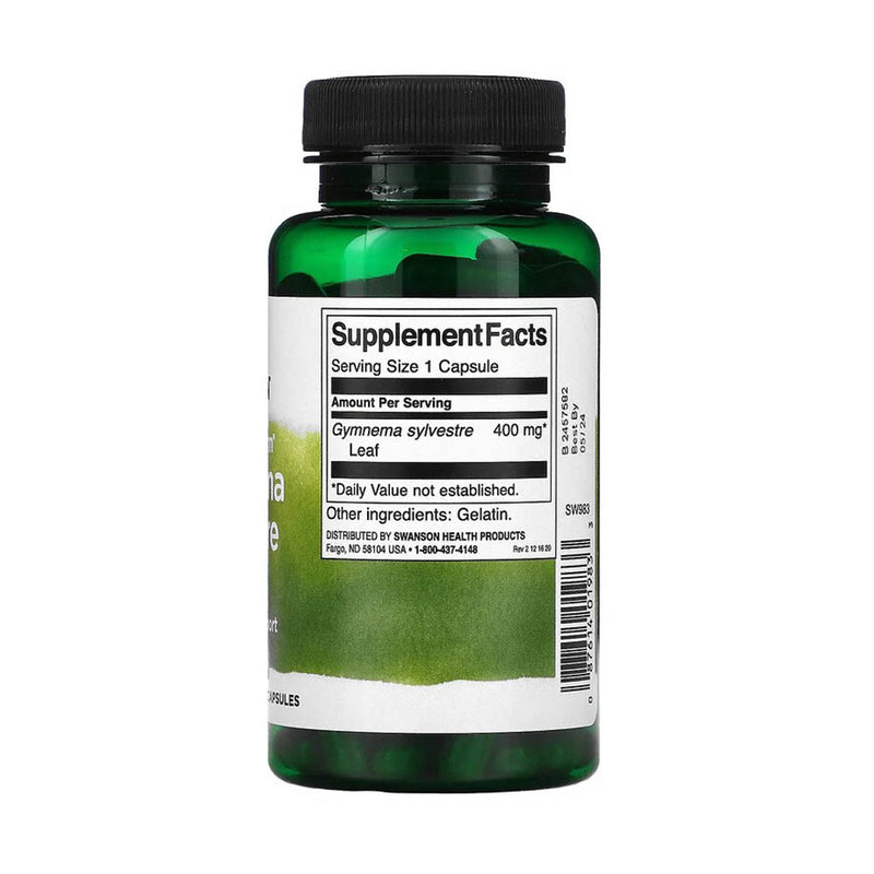 Încărcați imaginea în vizualizatorul Galerie, Gymnema Sylvestre Leaf (Gurmar), 400 mg, Swanson, 100 capsule SW983

