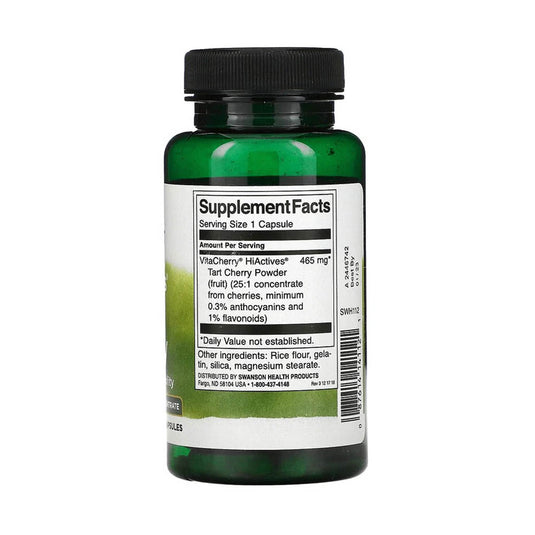 HiActives Tart Cherry 20:1, 465 mg, Swanson, 60 capsule SWH112