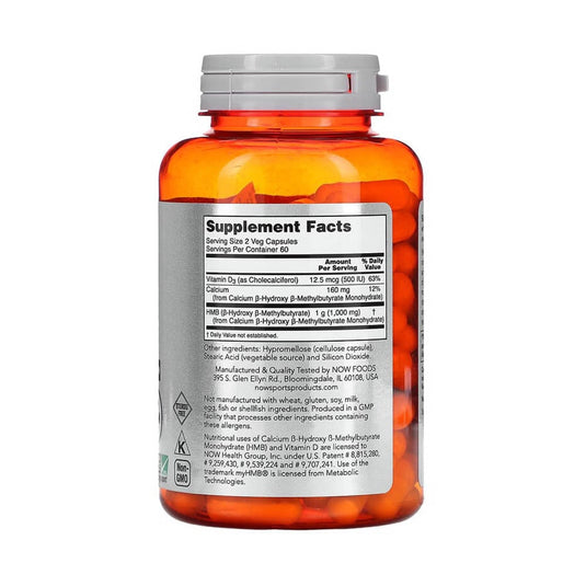HMB (Recuperare Musculara) 500 mg, NOW Foods, 120 capsule