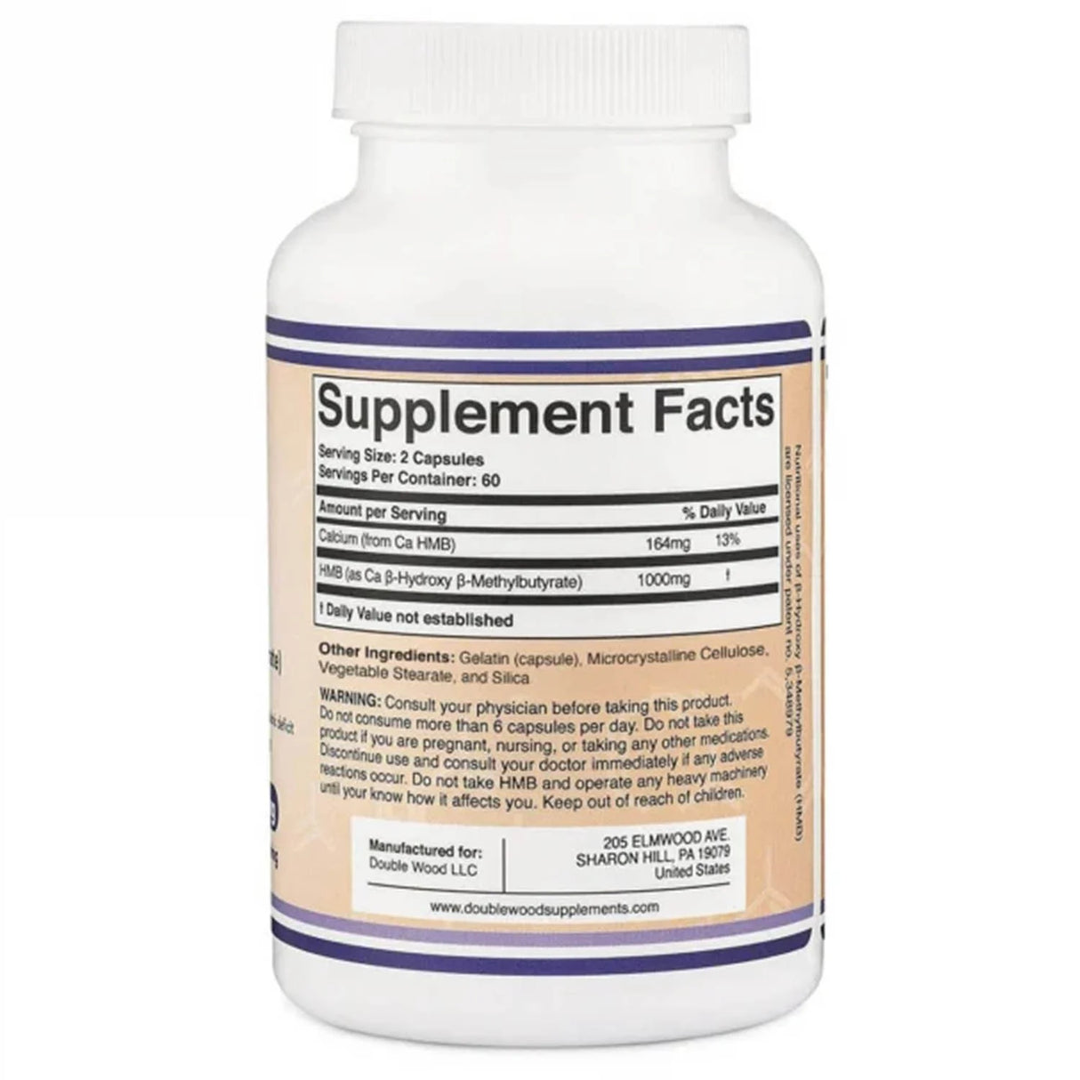 HMB (Reducerea Catabolismului) 500 mg, Double Wood Supplements, 120 capsule