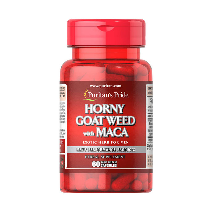 Horny Goat Weed with Maca 500 mg / 75 mg, Puritan's Pride, 60 capsule