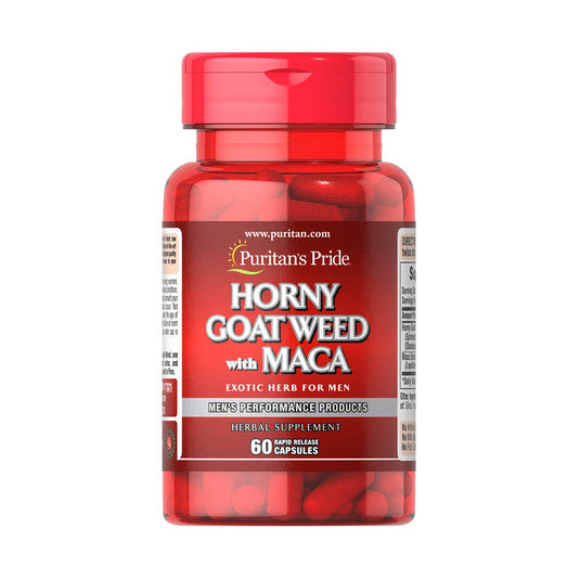 Horny Goat Weed with Maca 500 mg / 75 mg, Puritan's Pride, 60 capsule
