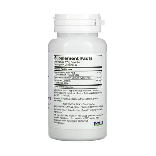 Hydration Rescue with Hyabest Hyaluronic Acid, NOW Foods, 60 capsule