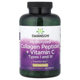 Hydrolyzed Collagen Peptides + Vitamin C, Swanson, 250 tablete SW1828