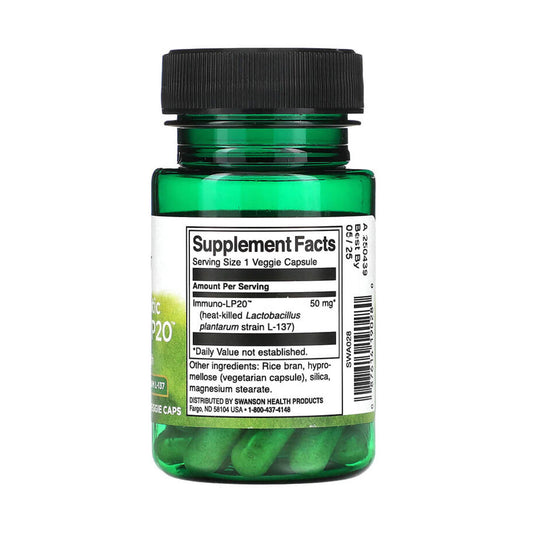 Immunobiotic, Lactobacillus plantarum, Swanson, 30 capsule SWA028