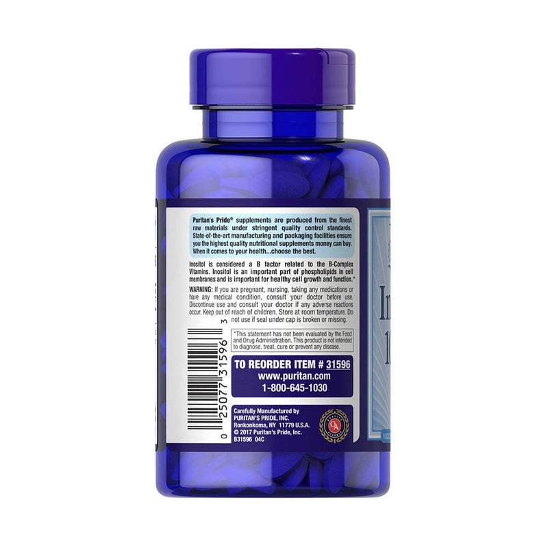 Încărcați imaginea în vizualizatorul Galerie, Inozitol 1000 mg, Puritan&#39;s Pride, 90 capsule

