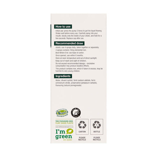 Iron Daily Oral Spray, 10 mg, BetterYou, 25 ml