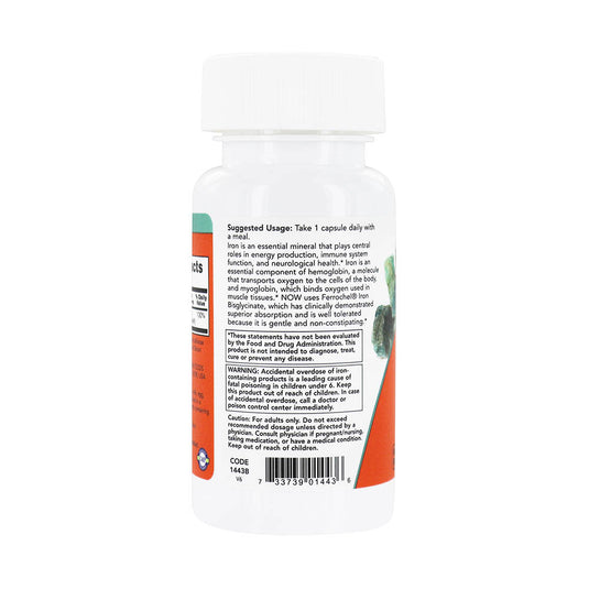 Iron (Fier), 18 mg, Now Foods, 120 capsule