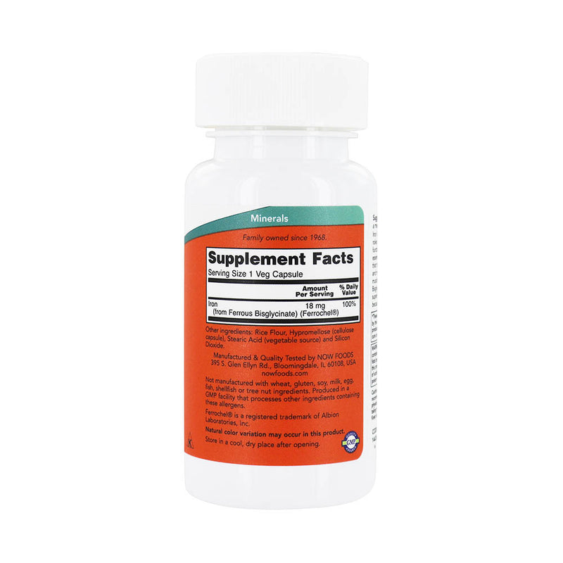 Încărcați imaginea în vizualizatorul Galerie, Iron (Fier), 18 mg, Now Foods, 120 capsule
