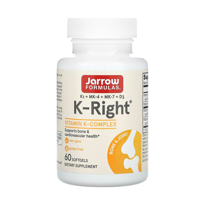 K-Right (Vitamina K1, K2 MK-4 si MK-7) Jarrow Formulas, 60 softgels