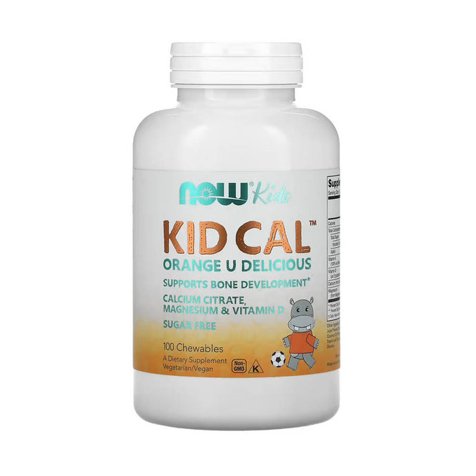 Kid Cal, Calciu, Magneziu și Vitamina D, NOW Foods, 100 drajeuri