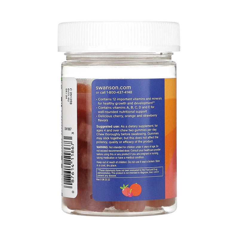 Încărcați imaginea în vizualizatorul Galerie, Kids Multivitamin, Mixed Fruit, Swanson, 60 jeleuri SW1867
