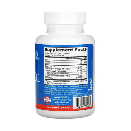 Krill Oil, 600 mg, Jarrow Formulas, 60 softgels