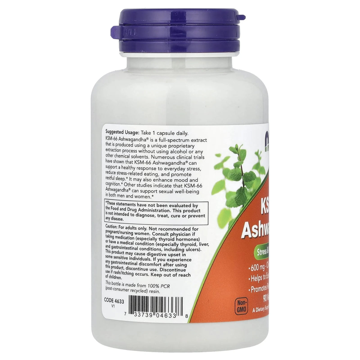 KSM-66 Ashwagandha®, 600 mg, NOW Foods, 90 capsule