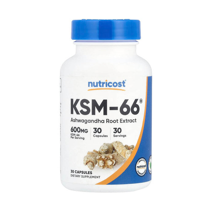 KSM-66, Ashwagandha Root Extract, 600 mg, Nutricost, 30 capsule