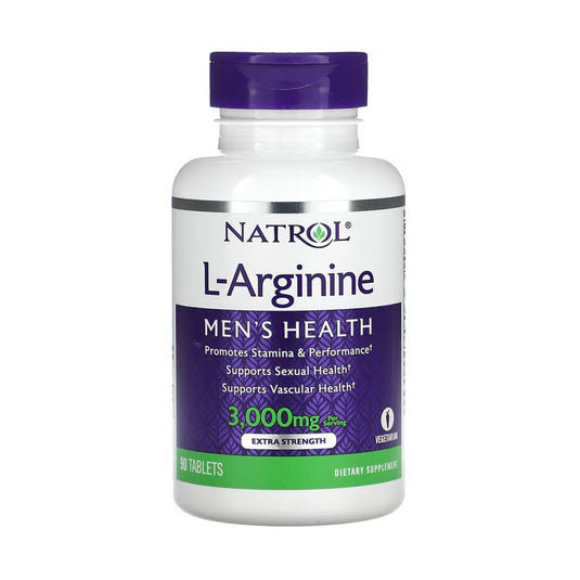 L-Arginine, 1000 mg, with B6, B9 si B12, Natrol, 90 tablete