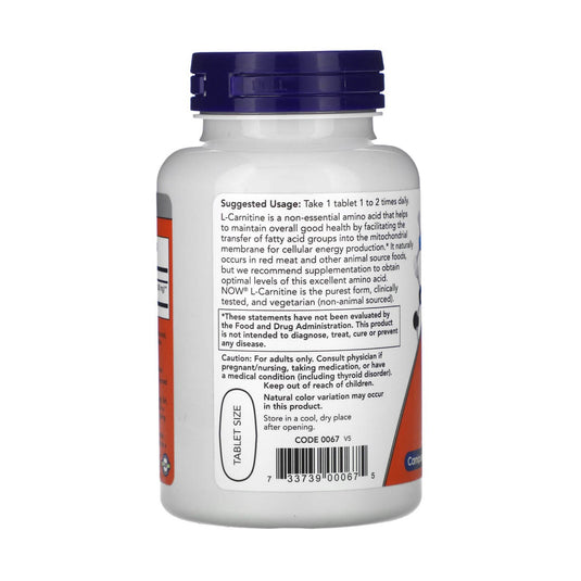 L-Carnitine Carnipure, 1000 mg, Now Foods, 50 tablete