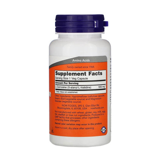 L-Carnosine (Carnozina), 500 mg, Now Foods, 50 capsule