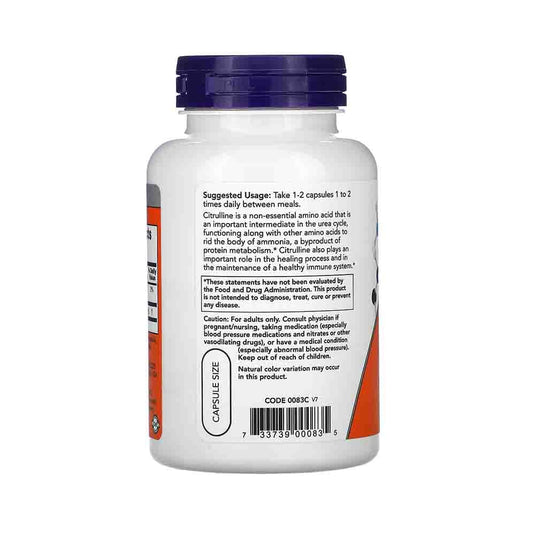 L-Citrulline, 750mg, Now Foods, 90 capsule