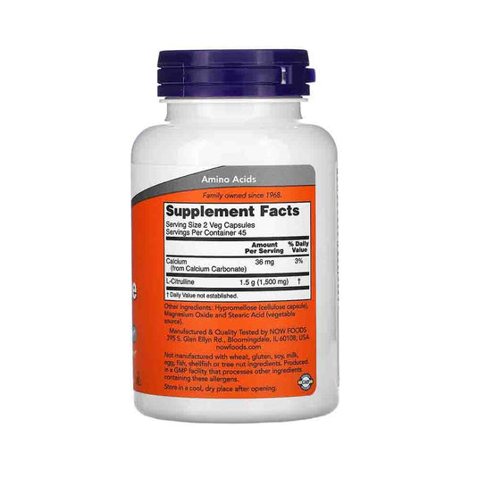 L-Citrulline, 750mg, Now Foods, 90 capsule