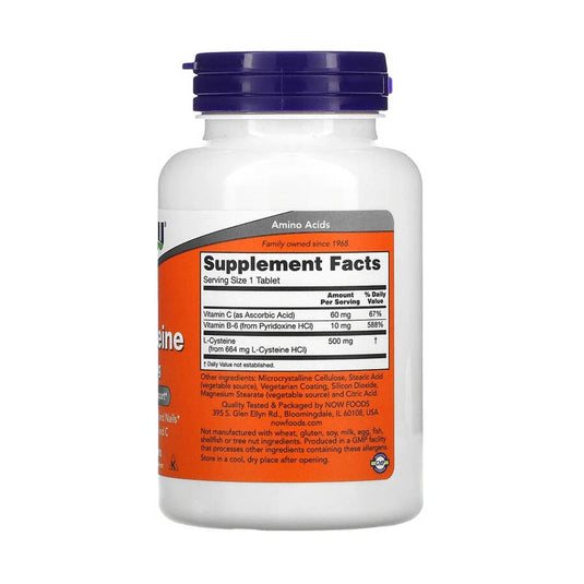 L-Cysteine (Cisteina), 500mg, Now Foods, 100 tablete