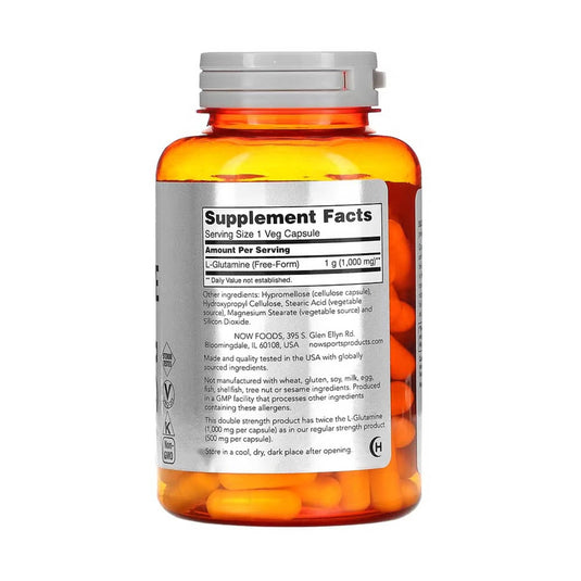 L-Glutamine, 1000 mg, Now Foods, 120 capsule
