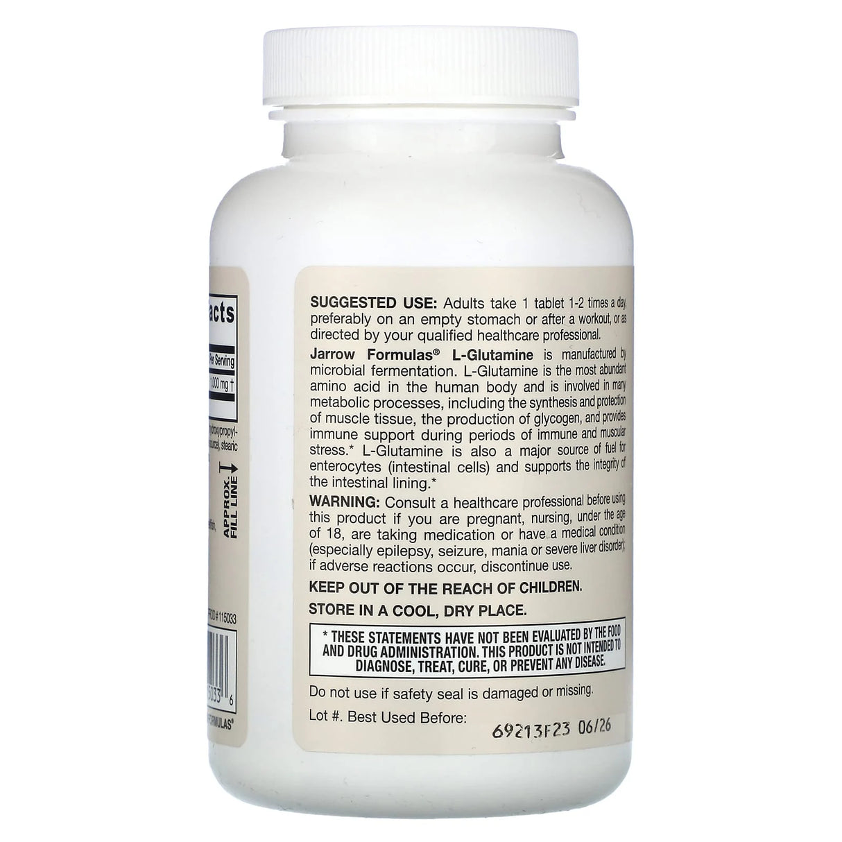 L-Glutamine, 1000 mg, Jarrow Formulas, 100 tablete