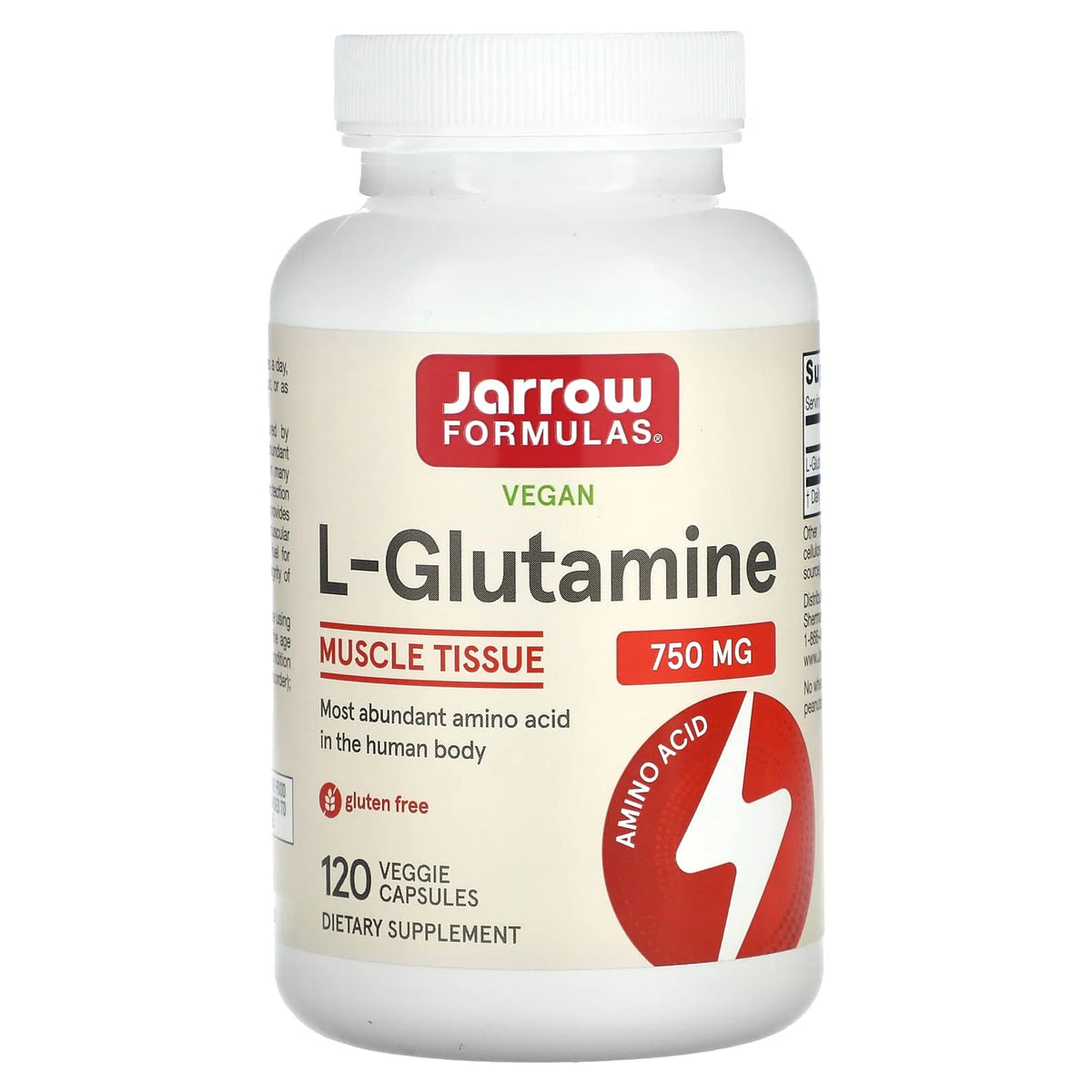 L-Glutamine, 750 mg, Jarrow Formulas, 120 capsule
