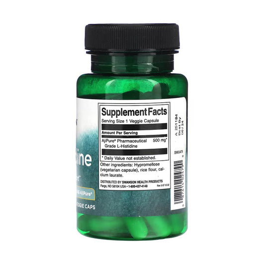 L-Histidine, 500 mg, AjiPure, Swanson, 60 capsule SWU479