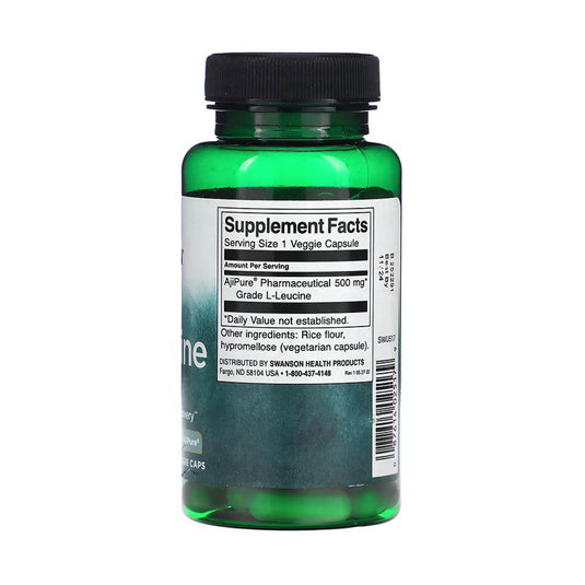 L-Leucine AjiPure, 500 mg, Swanson, 60 capsule SWU517