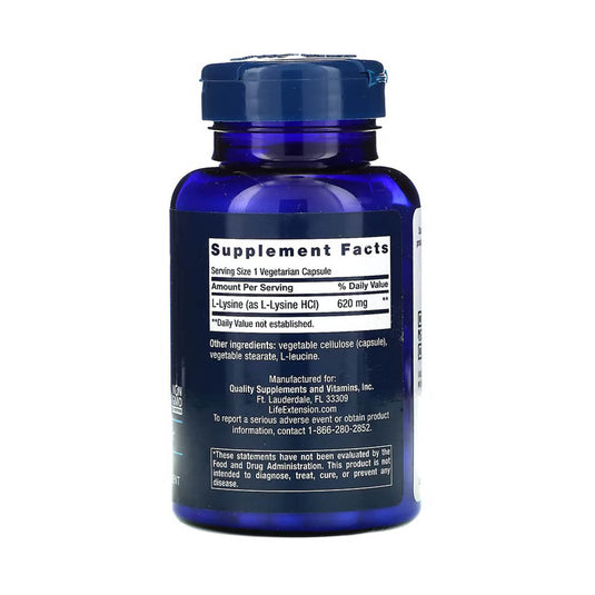 L-Lysine, 620 mg, Life Extension, 100 capsule