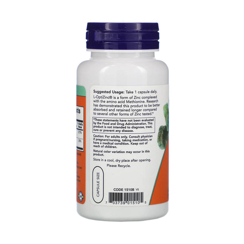 Încărcați imaginea în vizualizatorul Galerie, L-OptiZinc, (Biodisponibila) 30 mg, Now Foods, 100 capsule
