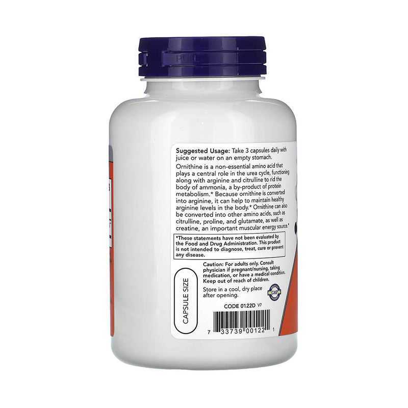 Încărcați imaginea în vizualizatorul Galerie, L-Ornithine, 500 mg, Now Foods, 120 capsule
