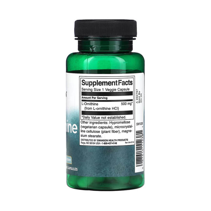 Încărcați imaginea în vizualizatorul Galerie, L-Ornithine, 500mg, Swanson, 60 capsule SW1238
