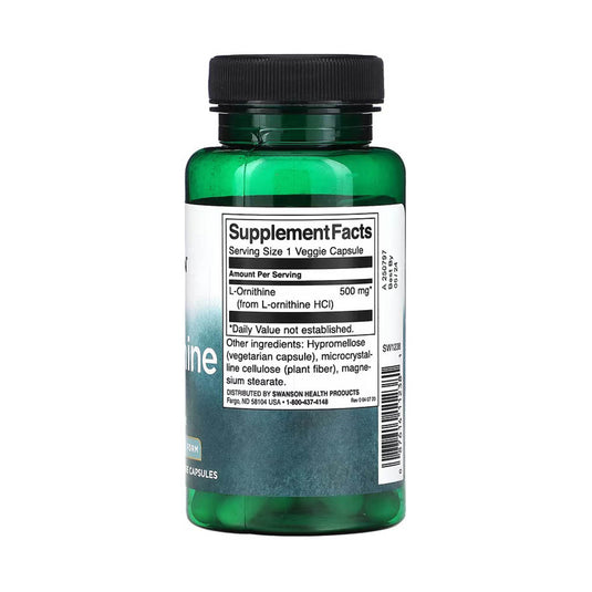 L-Ornithine, 500mg, Swanson, 60 capsule SW1238
