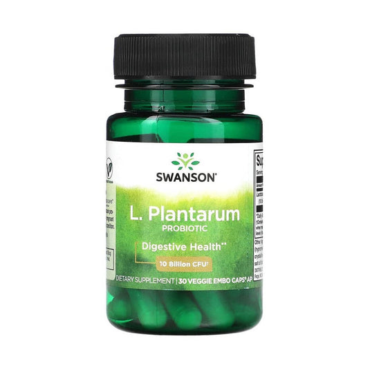 Lactobacillus Plantarum Probiotic, 10 Billion CFU, Swanson, 30 capsule SWA016