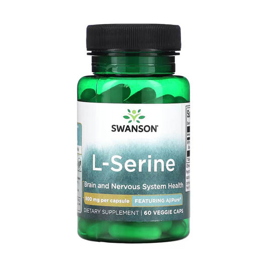 L-Serine AjiPure, Pharmaceutical Grade, 500 mg, Swanson, 60 capsule SWU797