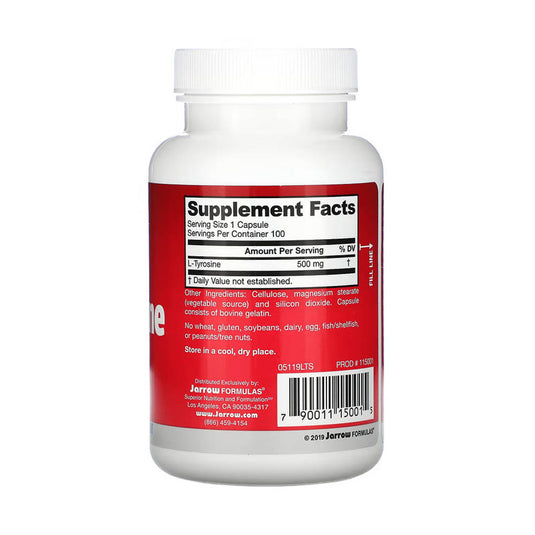 L-Tyrosine, 500 mg, Jarrow Formulas, 100 capsule