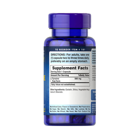 L-Tyrosine, 500 mg, Puritans Pride, 100 capsule