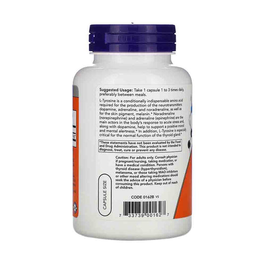 L-Tyrosine, Tirozina 500mg, Now Foods, 120 capsule