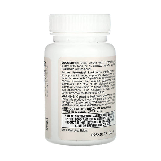 Lactoferrin (Lactotransferina), 250 mg, Jarrow Formulas, 30 capsule