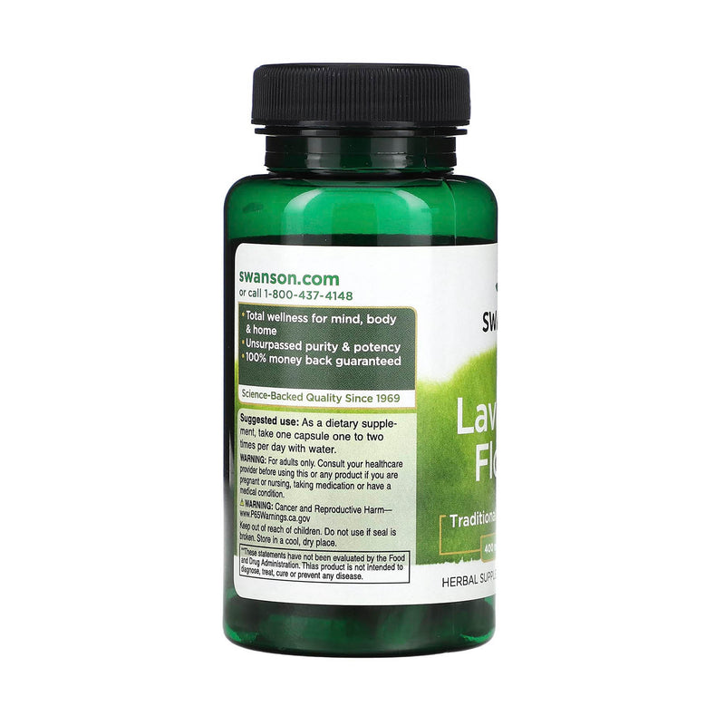 Încărcați imaginea în vizualizatorul Galerie, Lavender Flower, 400 mg, Swanson, 60 Capsule SW1275
