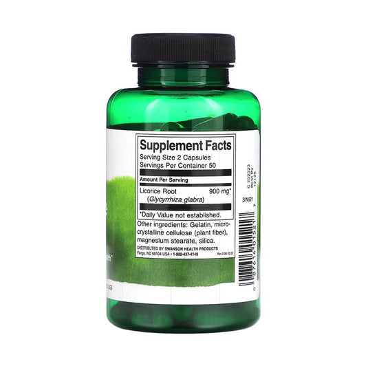 Licorice Root (Lemn Dulce), 450 mg, Swanson, 100 capsule SW521
