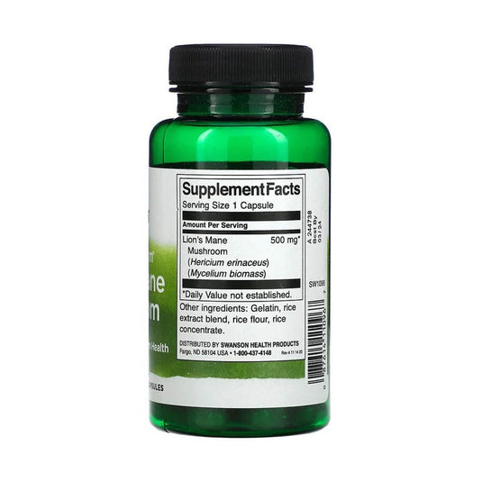 Lion's Mane Mushroom (Coama Leului Ciuperca), 500mg, Swanson, 60 capsule SW1096