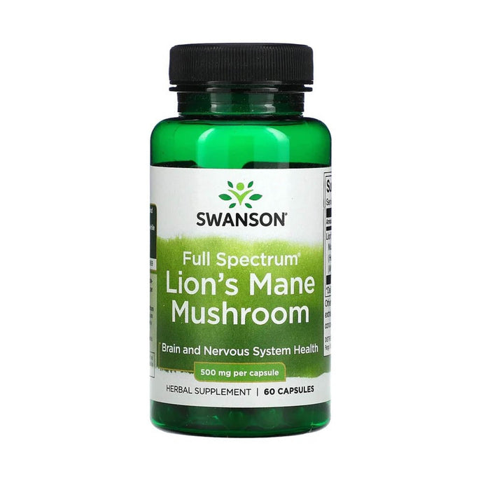 Lion's Mane Mushroom (Coama Leului Ciuperca), 500mg, Swanson, 60 capsule SW1096