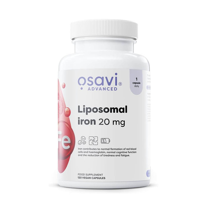 Încărcați imaginea în vizualizatorul Galerie, Liposomal Iron (Fier Bisglicinat), 20mg, Osavi, 60 capsule
